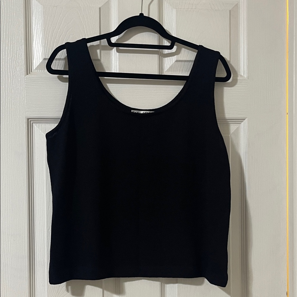 NWT St. John Basics Black Wool Blend Sleeveless Top